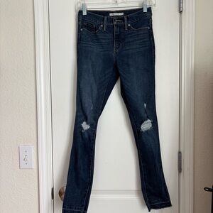 Levi’s Women’s 311 Shaping Skinny Dark Wash Distressed Denim Jeans - Size 26